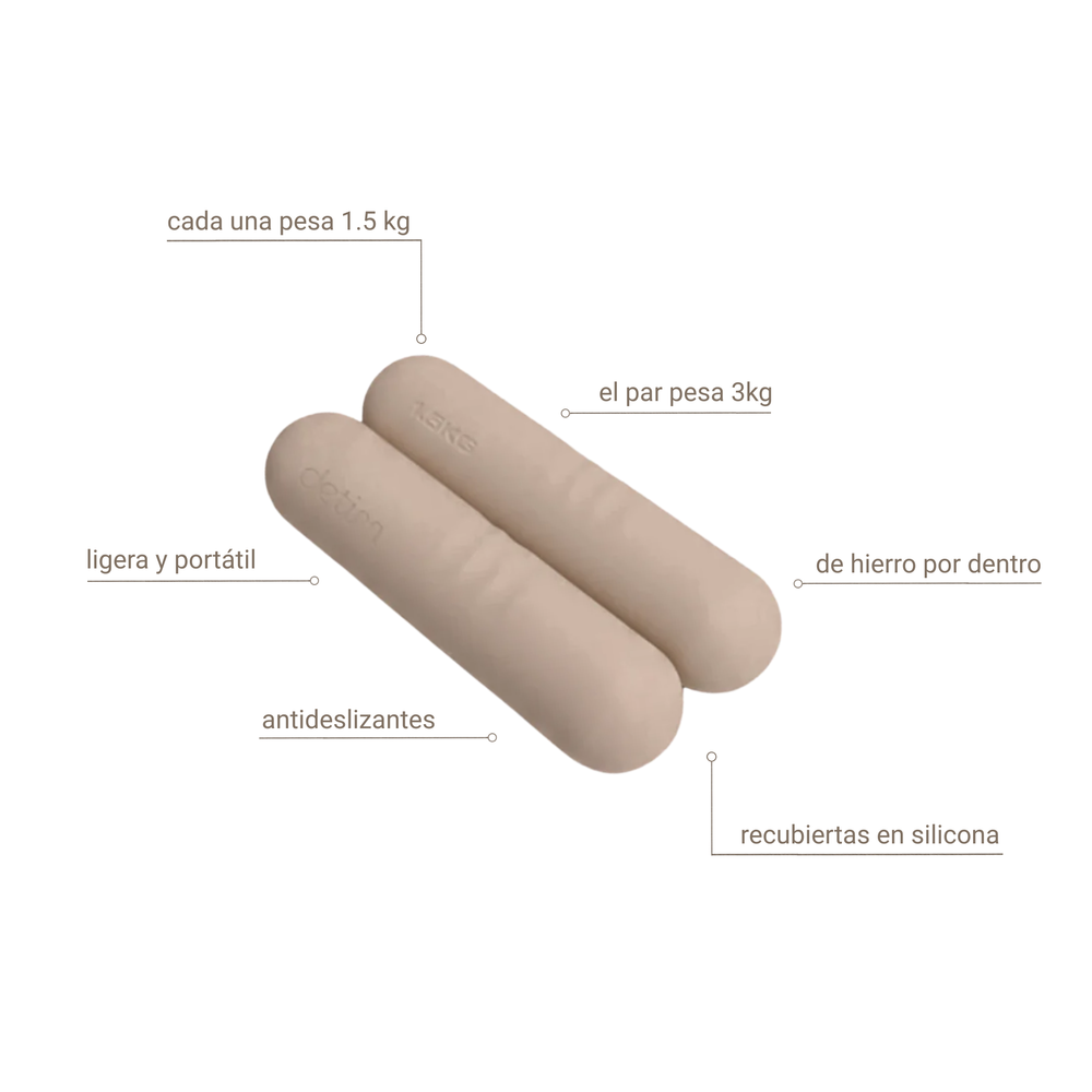 Detim Dumbbells - 1.5 kg cada pieza (incluye estuche)